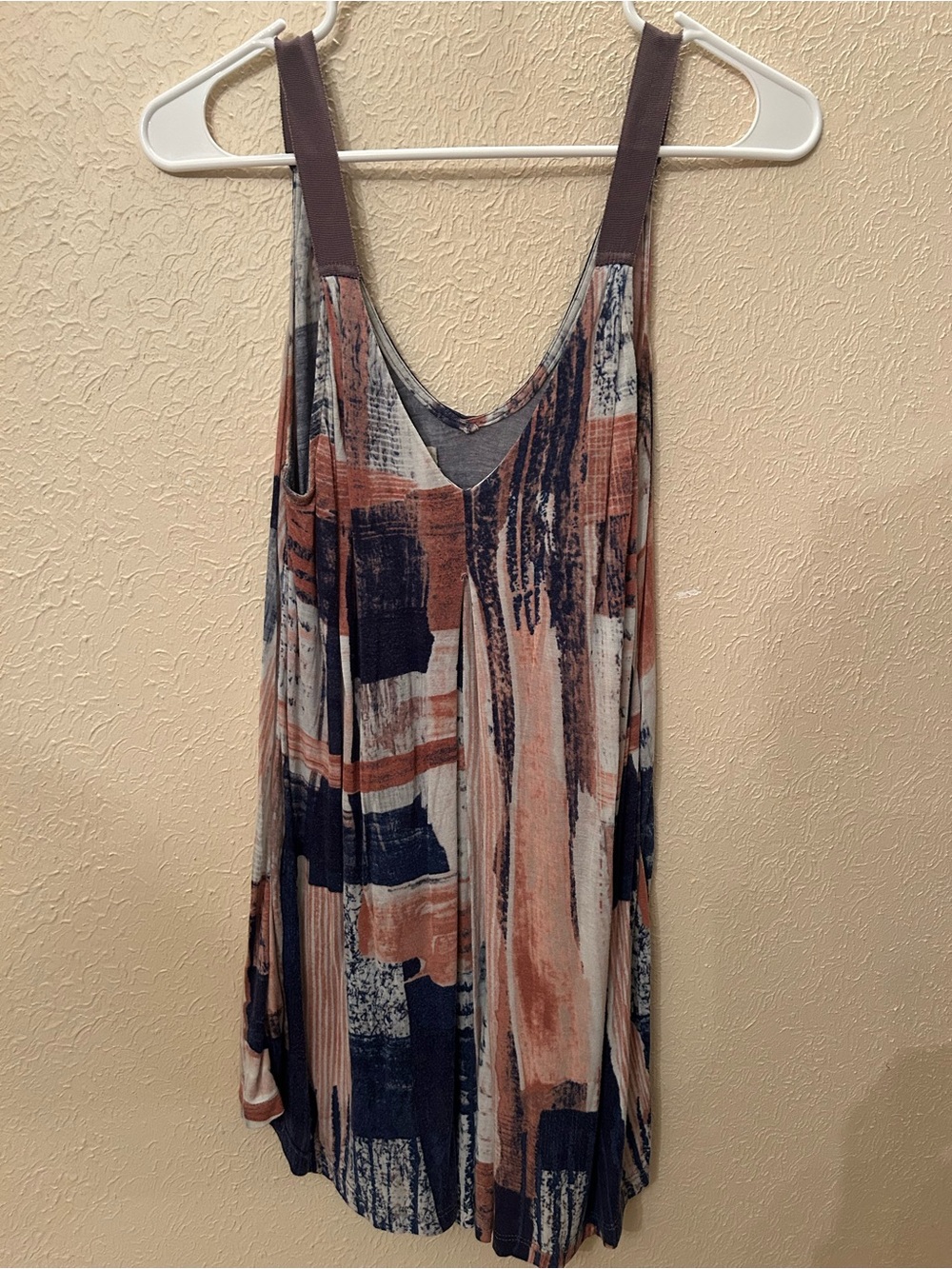Abstract Print Tank Top - Navy & Rust - Picture 2 of 5